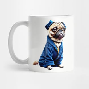 Cute Pug Wizard in Robe - Adorable Pug Dressed up as Wizard Costume Mug